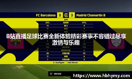 B站直播足球比赛全新体验精彩赛事不容错过尽享激情与乐趣